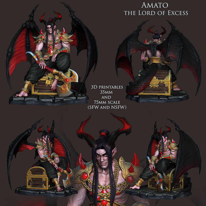Amato the Lord of Excess - Incubus Lord - STL only - Only-Games