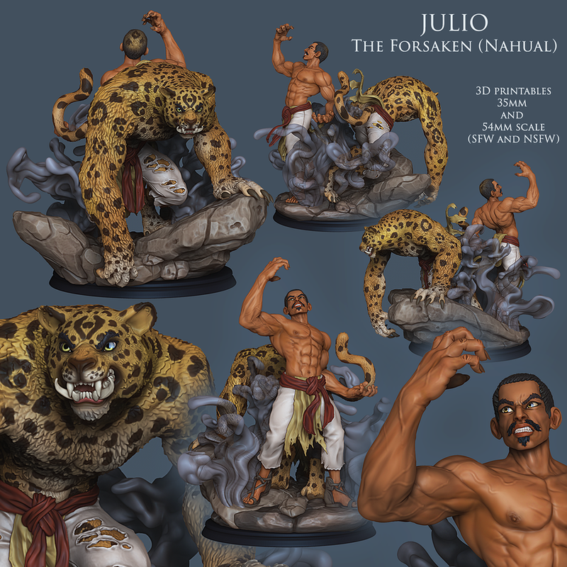 Julio El Nahual - Dual Form Jaguar Man - STL only - Only-Games