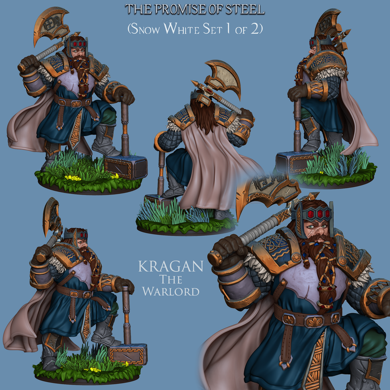 Kragan The Warlord - Warrior King Dwarf - 54mm - Only-Games
