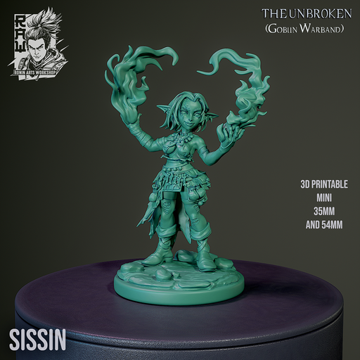 Sissin - Female Pyromancer Goblin - STL only - Only-Games