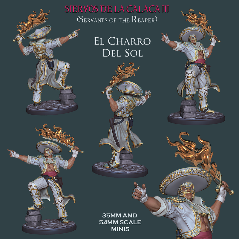 El Charro Del Sol - Luchador Pyromancer - STL only - Only-Games