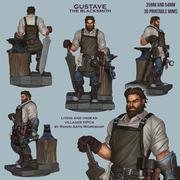 Gustave The Blacksmith - Living and Undead alts mini - 54mm - Only-Games