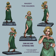 Maddy The Maiden - Female Villager with living and undead alts - 54mm - Only-Games