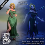 Maddy The Maiden - Female Villager with living and undead alts - 54mm - Only-Games