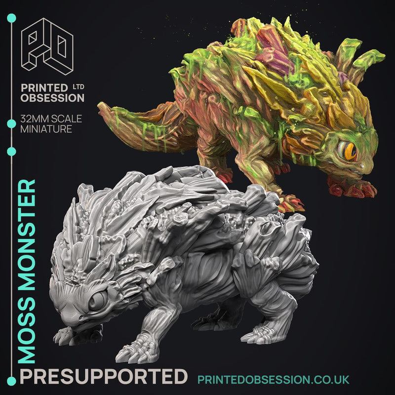 Moss Monster - Elemental Creatures -  PRESUPPORTED - Illustrated and Stats - 32mm scale