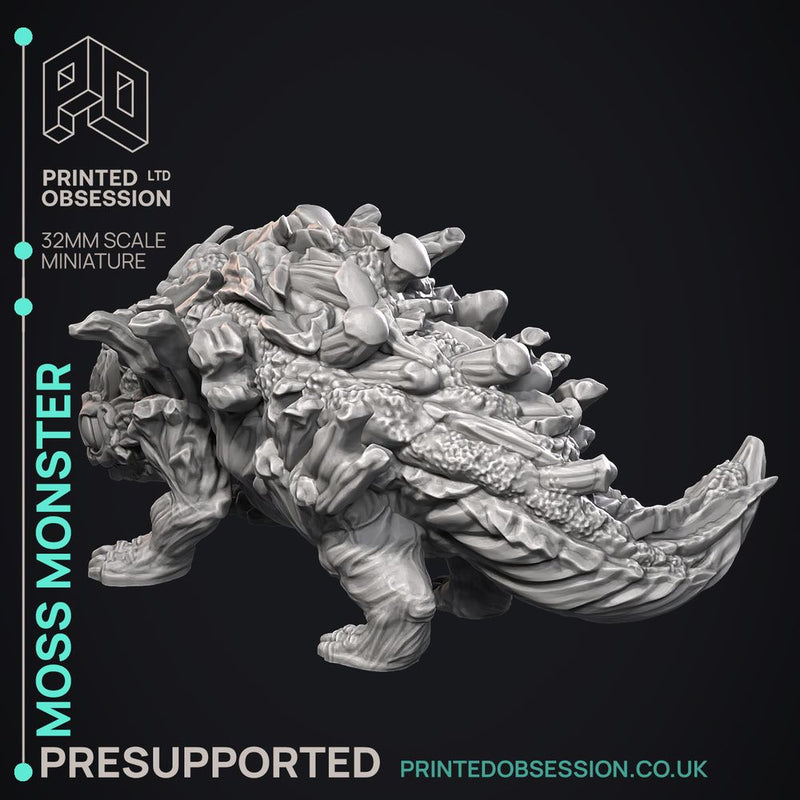 Moss Monster - Elemental Creatures -  PRESUPPORTED - Illustrated and Stats - 32mm scale