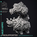 Mud Hippo - Elemental Creature -  PRESUPPORTED - Illustrated and Stats - 32mm scale