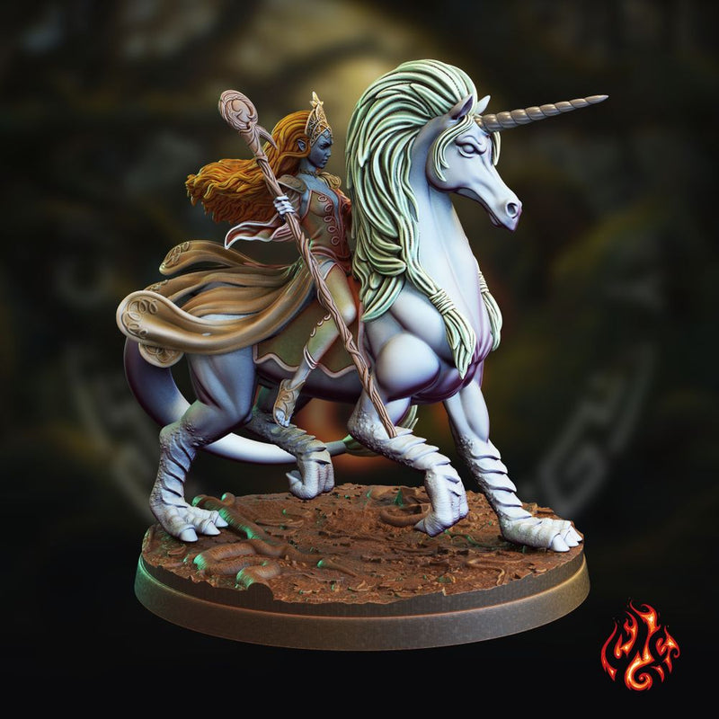Naesala, Elf Wizard mounted on Unicorn - Only-Games
