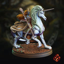 Naesala, Elf Wizard mounted on Unicorn