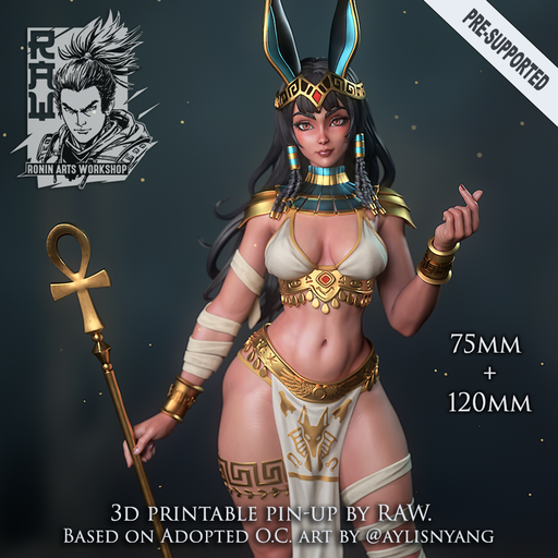 Nefrida - Egyptian Priestess Pinup - STL only - Only-Games