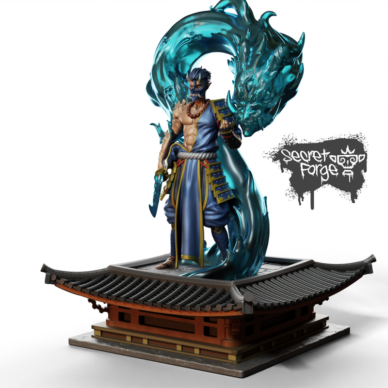 [Nero] Inner Demon – Samurai Warrior, Oni Spirit, Yokai with flame katana and mask, Shogun Swordsman dnd 5e stat block