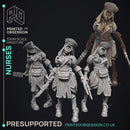 Nurses - 3 models - Slient hill -  PRESUPPORTED - Illustrated and Stats - 32mm scale