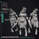 Nurses - 3 models - Slient hill -  PRESUPPORTED - Illustrated and Stats - 32mm scale