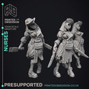 Nurses - 3 models - Slient hill -  PRESUPPORTED - Illustrated and Stats - 32mm scale