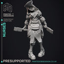 Nurses - 3 models - Slient hill -  PRESUPPORTED - Illustrated and Stats - 32mm scale