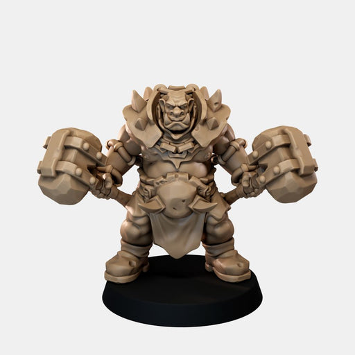 Ogre Crusher Resin Miniature - Dual Hammers Option 1 - "The Ogre Wars" - Only-Games