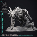 Owl Bear Skeleton - Undead Monster -  PRESUPPORTED - Illustrated and Stats - 32mm scale
