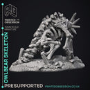 Owl Bear Skeleton - Undead Monster -  PRESUPPORTED - Illustrated and Stats - 32mm scale