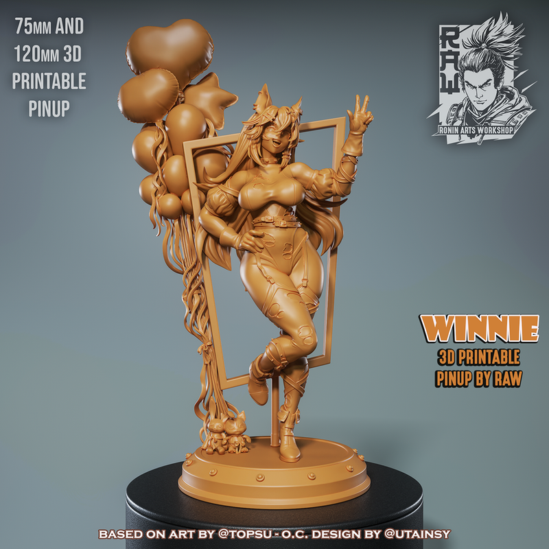 Winnie - Catgirl PinUp - NSFW (75mm and 120mm) - STL only - Only-Games