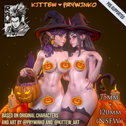 Prywinko and Kittew - Halloween Witches Pin-Up (NSFW) - STL only - Only-Games