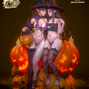 Prywinko and Kittew - Halloween Witches Pin-Up (NSFW) - STL only - Only-Games