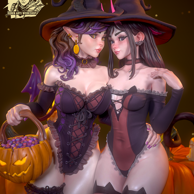Prywinko And Kittew Halloween Witches Pin Up NSFW STL Only prywinko-and-kittew-halloween-witches-pin-up-nsfw-stl-only