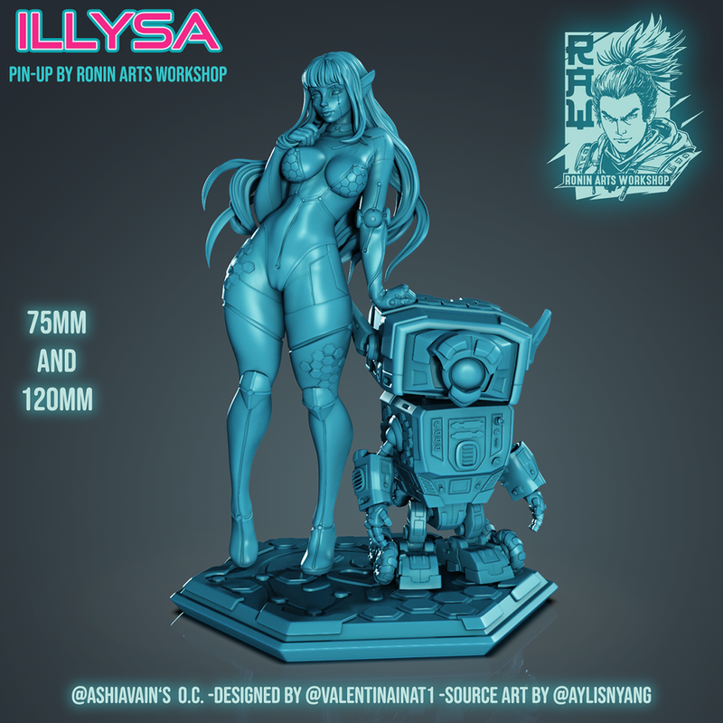 ILLYSA - Cyberpunk PinUp - 75mm and 120mm - STL only - Only-Games