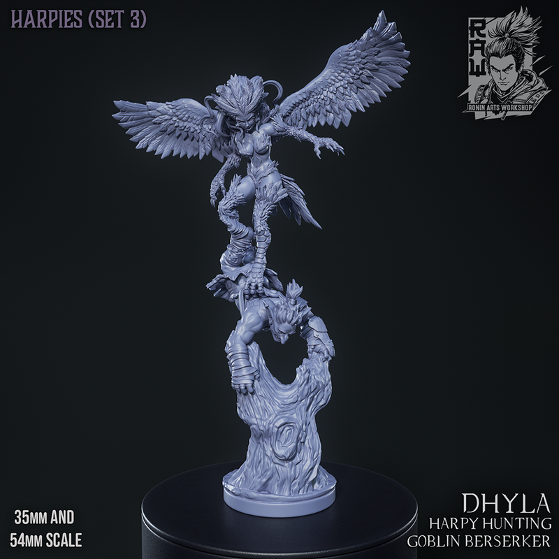 Harpy Dhyla - Pose2 - Harpy Hunting Goblin - 54mm - Only-Games