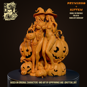 Prywinko and Kittew - Halloween Witches Pin-Up (NSFW) - STL only - Only-Games