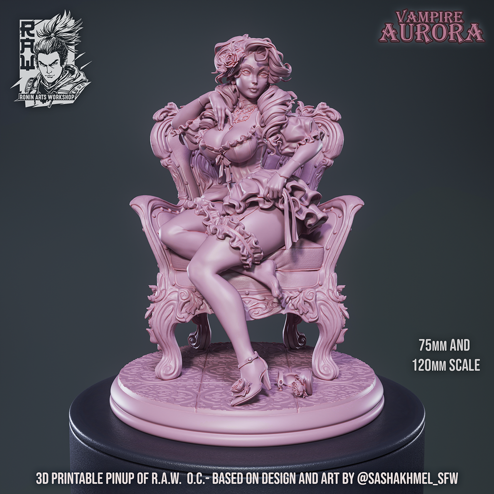 Vampire Aurora Gothic PinUp Girl STL Only Ronin Arts Workshop Vampire Aurora Gothic PinUp Girl STL Only Ronin Arts Workshop