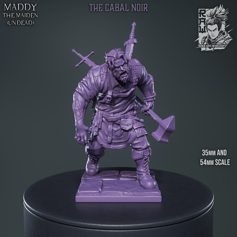 Gustave The Blacksmith - Living and Undead alts mini - 54mm - Only-Games
