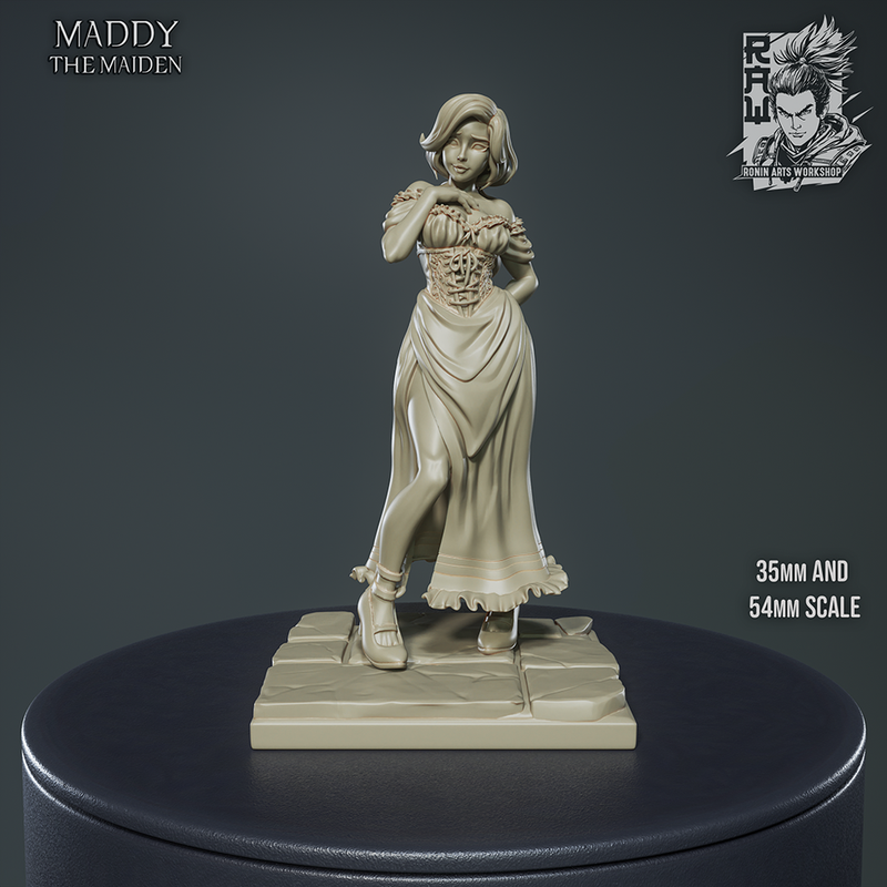 Maddy The Maiden - Female Villager with living and undead alts - 54mm - Only-Games