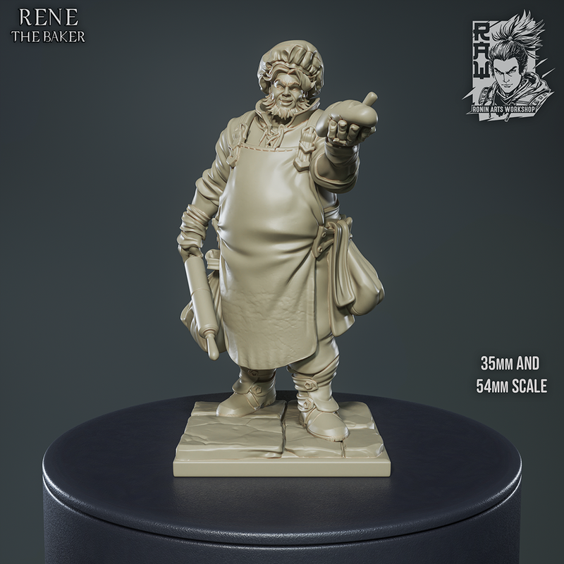 Rene The Baker - Villager NPC with living and undead alts - STL only - Only-Games