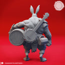 Rabbitfolk Bard-barian - Tabletop Miniature (Pre-Supported)