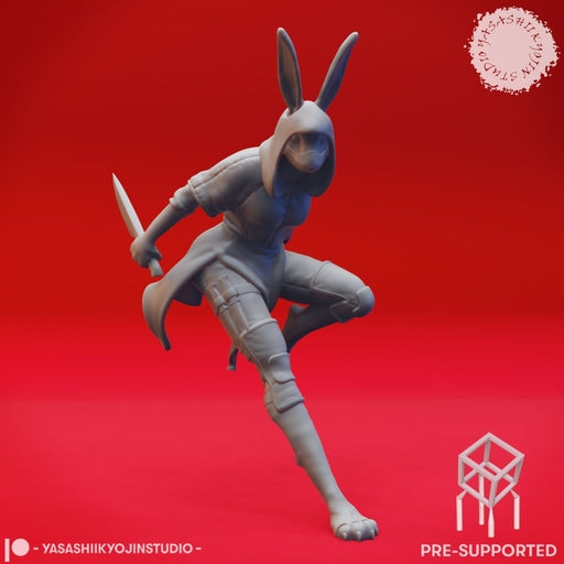 Rabbitfolk Rogue - Tabletop Miniature (Pre-Supported) - Only-Games