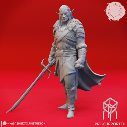 Rahadin - Dusk Elf Chamberlain - Tabletop Miniature (Pre-Supported) - Only-Games