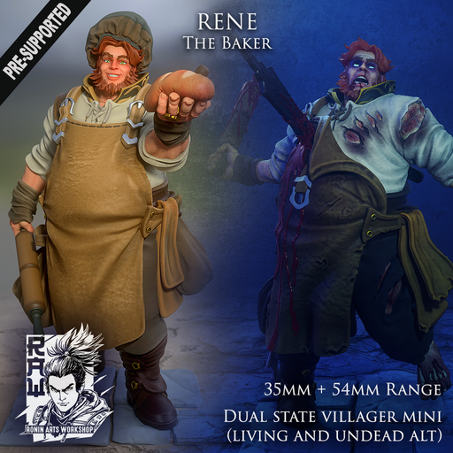 Rene The Baker - Villager NPC with living and undead alts - STL only - Only-Games