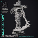 Scarecrow - Undead Monster - Halloween Creature -  PRESUPPORTED - Illustrated and Stats - 32mm scale
