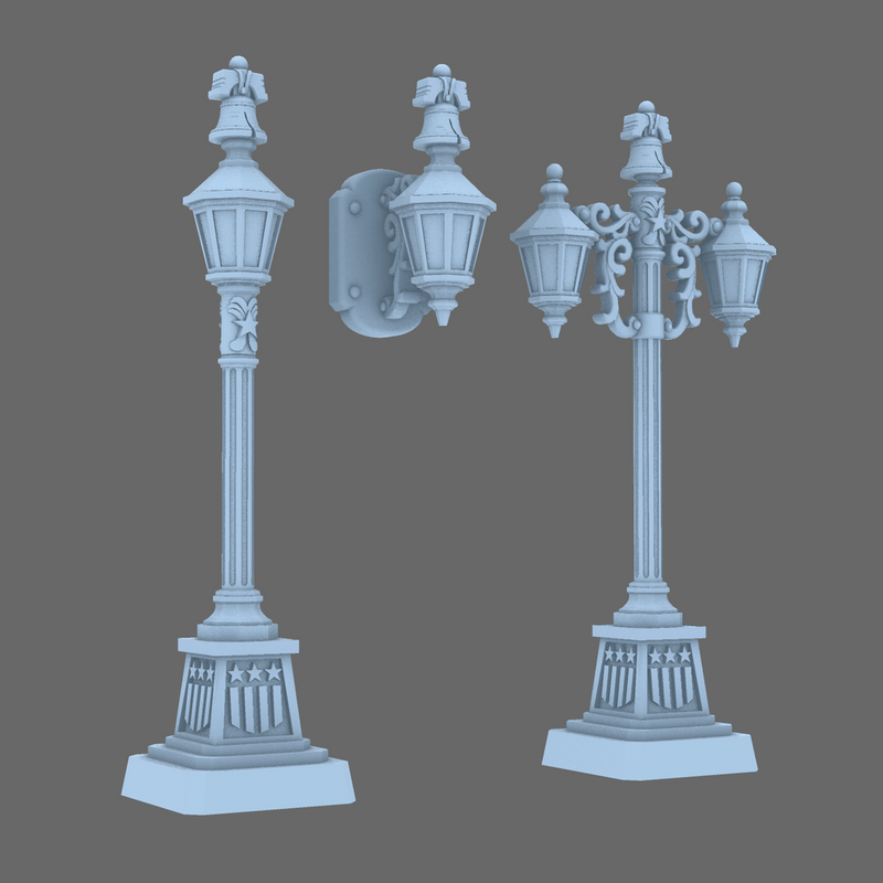 Grim Dark Americana Street Lamps - Only-Games