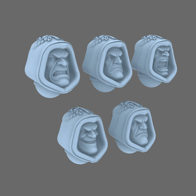 Arthurian Knights V10 Hooded Faithful Heads - Only-Games