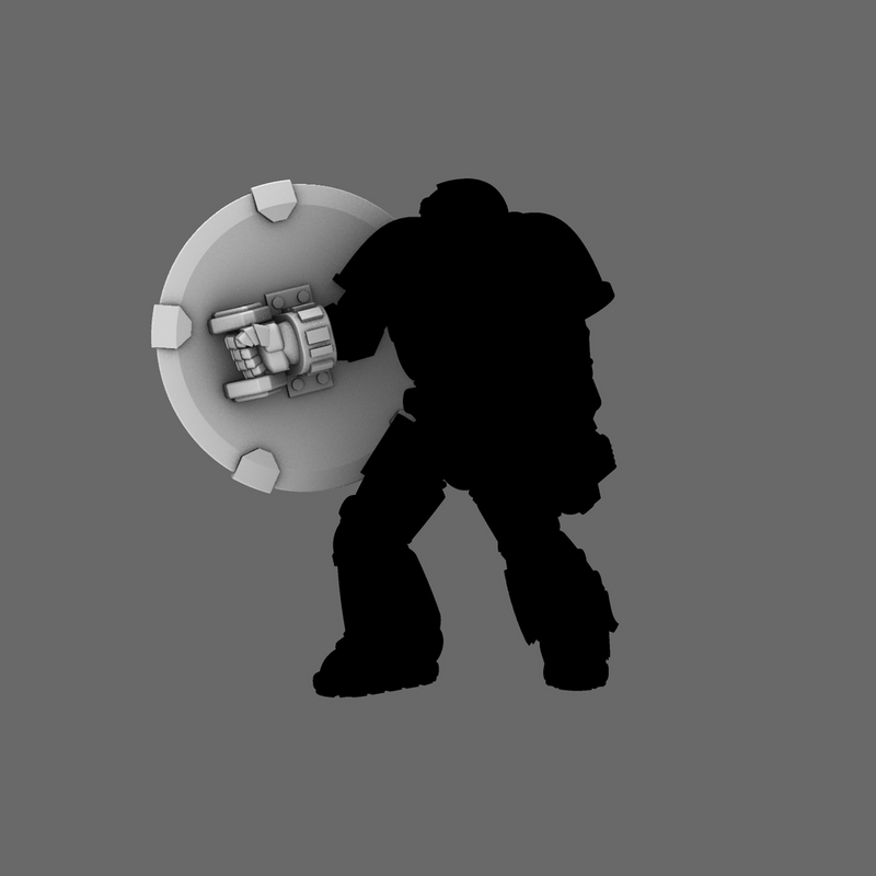 Space Knights Domed Shield Type B RIGHT X 5 - Only-Games