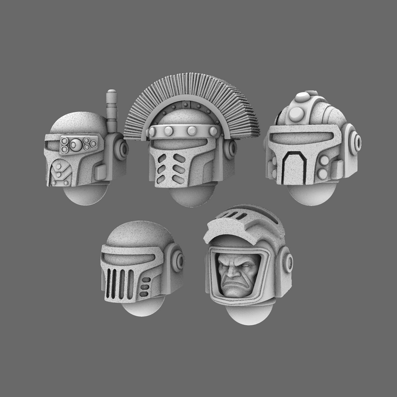 Space Knights V2 Metal Storm Style Helmets X 10 - Only-Games