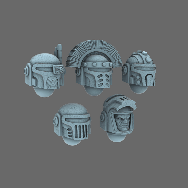 Space Knights V2 Metal Storm Style Helmets X 10 - Only-Games