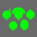 Space Knights V2 Metal Storm Style Helmets X 10