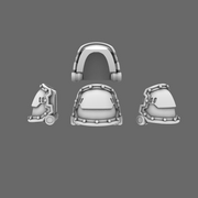 Space Knights V2 Metal Storm Shoulder Pads Type B X 10 - Only-Games