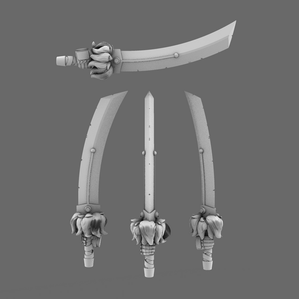 Cyber Samurai Demon Dog Sword RIGHT X 10