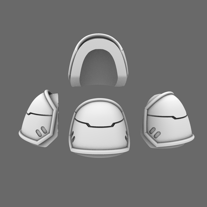 Space Knights V4 Savage Plain Shoulder Pads Type B - Only-Games