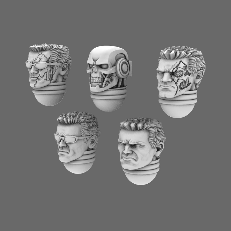 Space Knights Cyborg Heads X 10 - Only-Games