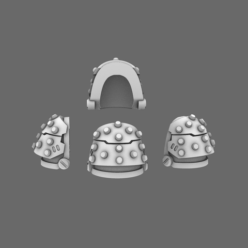 Space Knights V5 Defiance Studded Shoulder Pads Type A - Only-Games