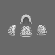 Space Knights V5 Defiance Studded Shoulder Pads Type B - Only-Games